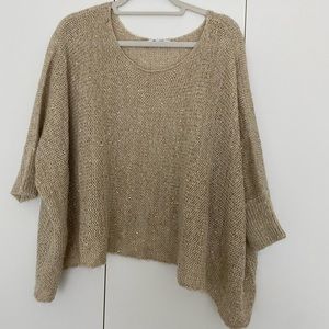 Gold sequin poncho top